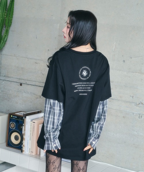 tシャツ UNISEX シャツレイヤードロンT レディース