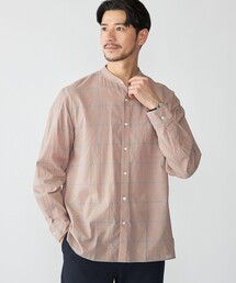 シャツ SHIPS: コットン シルク ペールチェック バンドカラー ロングスリーブ シャツ メンズ｜ZOZOTOWN Yahoo!店