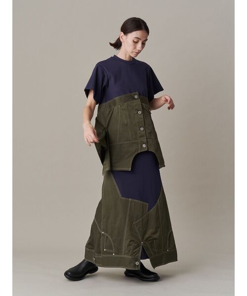 UN3D. tシャツ DENIM DETAIL DOCKING T-SH「セットアップ着用