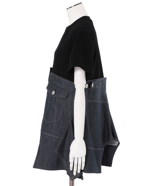 早い者勝ち 完売品【新品】UN3D デニムディテールドッキングTシャツ 36 UN3D. tシャツ DENIM DETAIL DOCKING T-SH「セットアップ着用