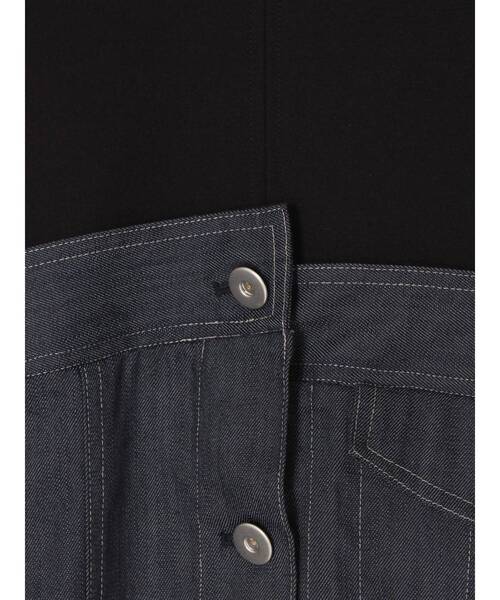 早い者勝ち 完売品【新品】UN3D デニムディテールドッキングTシャツ 36 UN3D. tシャツ DENIM DETAIL DOCKING T-SH「セットアップ着用