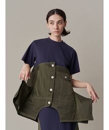 UN3D.（アンスリード） tシャツ DENIM DETAIL DOCKING T-SH