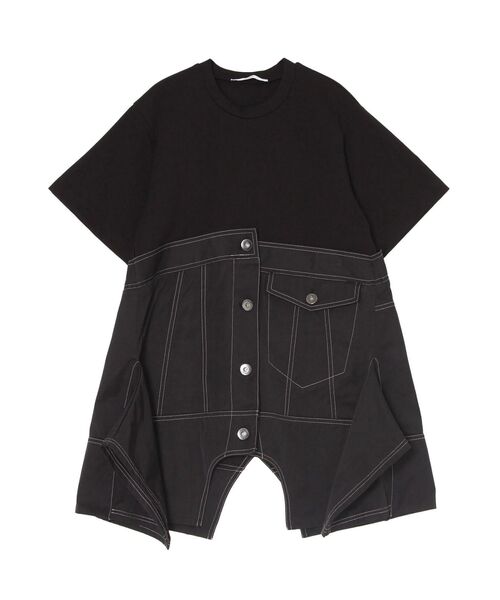 UN3D. tシャツ DENIM DETAIL DOCKING T-SH「セットアップ着用