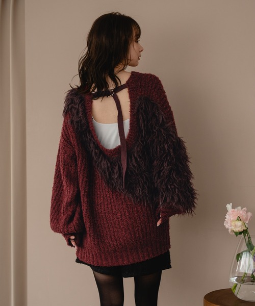 22AW・希少美品✨エムエムシックス ディストレスニットセーター アシンメトリー 22AW・希少美品✨エムエムシックス ディストレスニットセーター