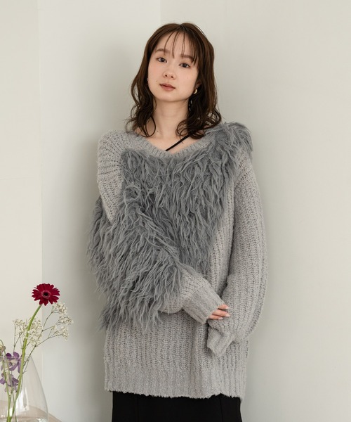 mideal（マイディール） ニット セーター back design asymmetry 