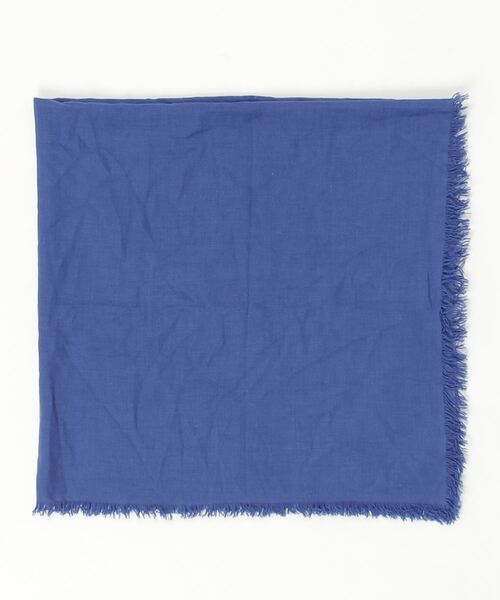 ASAUCE MELER　アソースメレ　リネンストール　ブルー ASAUCE MELER（アソースメレ） フリンジストール - ブルー レディース