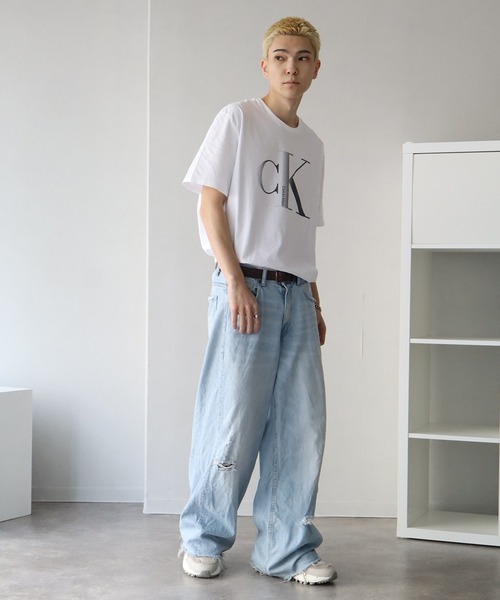   CKロゴ ナイトシティ 半袖Tシャツ Calvin Klein tシャツ 「Calvin Klein/カルバンクライン」 CK