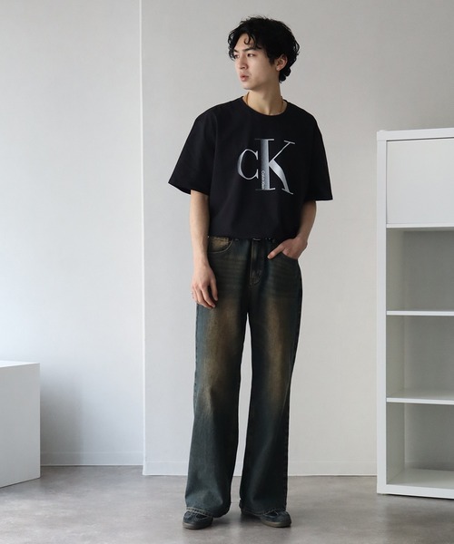   CKロゴ ナイトシティ 半袖Tシャツ Calvin Klein tシャツ 「Calvin Klein/カルバンクライン」 CK