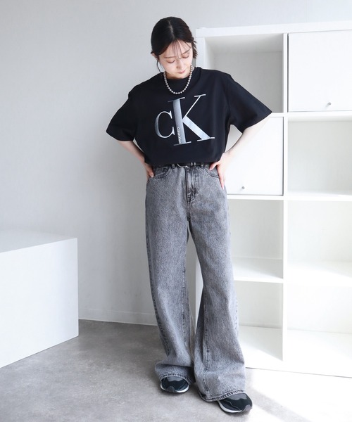   CKロゴ ナイトシティ 半袖Tシャツ Calvin Klein tシャツ 「Calvin Klein/カルバンクライン」 CK