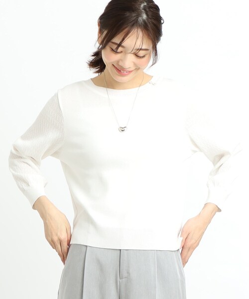 リフレクト　パールボタン付き綺麗色ニット　他3点 3色展開】ボタンニットノースリ | mystic(ミスティック