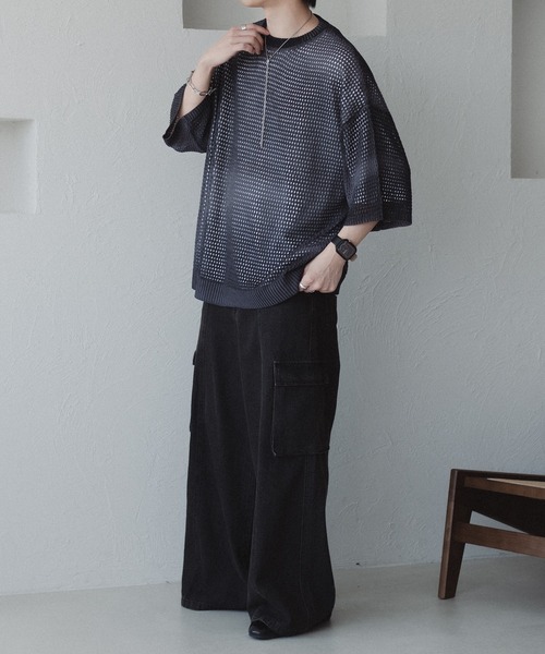 epnok 半袖ニット LARGE ブルー メンズ : ZOZOTOWN Yahoo!店 - 通販