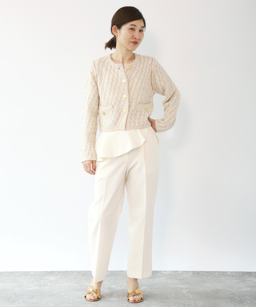 ◆美品◆ヴェルメイユパーイエナ◆24AW◆ツイードニットカーディガン◆黒◆フリー ◇美品◇ヴェルメイユパーイエナ◇24AW◇ツイードニットカーディガン