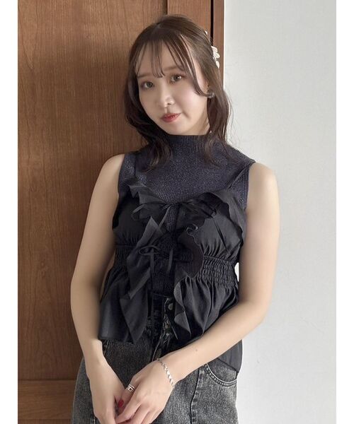 dazzlin（ダズリン） キャミソール 2WAYフルイドペプラムビスチェ