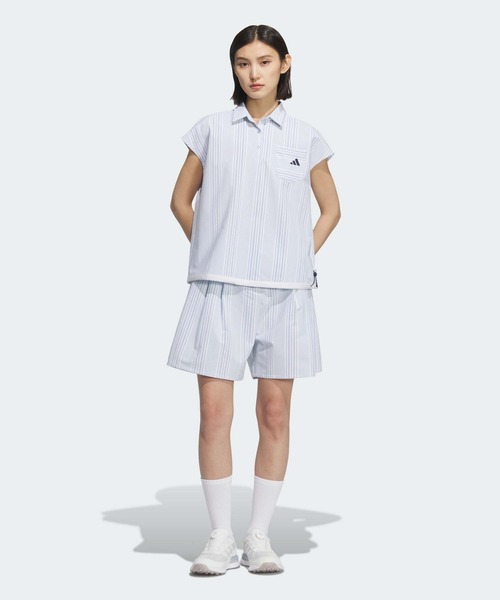 adidas GM3805 レディース ゴルフショートパンツ Lサイズ ホワイト adidas パンツ シアサッカー ショートパンツ「adidas Golf