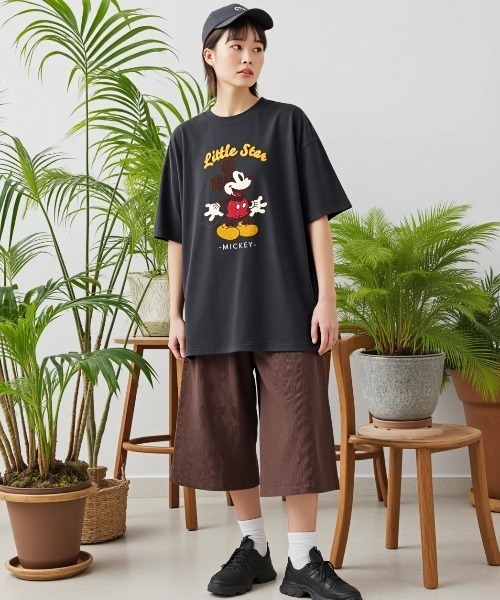 Disney（ディズニー） tシャツ オーバーサイズ ミッキ キャラクター
