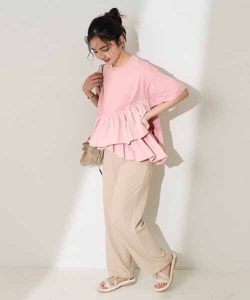 FREAK'S STORE（フリークスストア） tシャツ 裾フリル ピグメントT