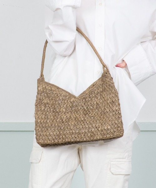 【未使用】made in mada ラフィアバッグ セール】【MADE IN MADA /メイドインマダ】大きめ かごバッグ
