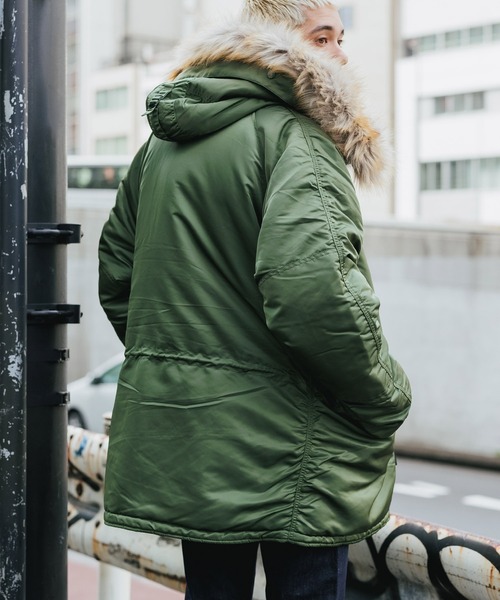 ALPHA INDUSTRIES モッズコート Lサイズ オリーブグリーン Alpha