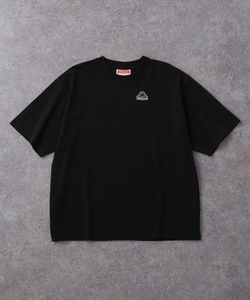 売れ筋商品|||カッパ Tシャツ レディース トップス Print T-shirt - white/black Kappa tシャツ Kappa/カッパ 別注 ロゴ刺繍 オーバーサイズ半袖T