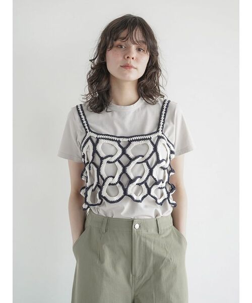 Circle motif crochet bustier レディース