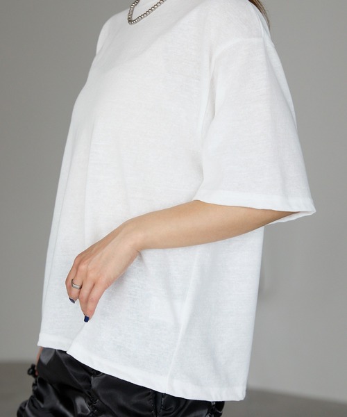 r. tシャツ スラブ バックスリットTシャツ レディース