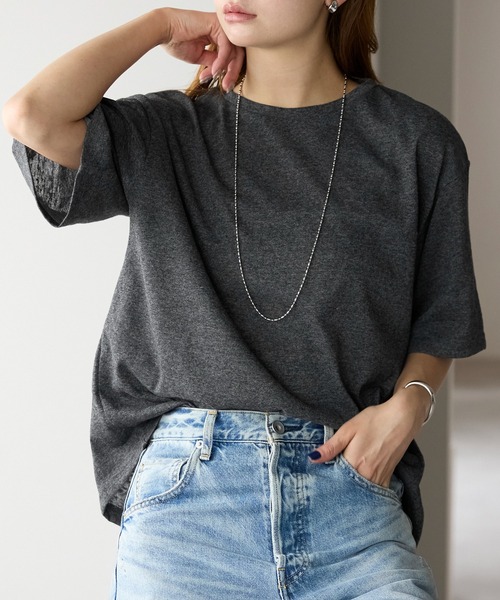 r.（アールドット） tシャツ スラブ バックスリットTシャツ レディース