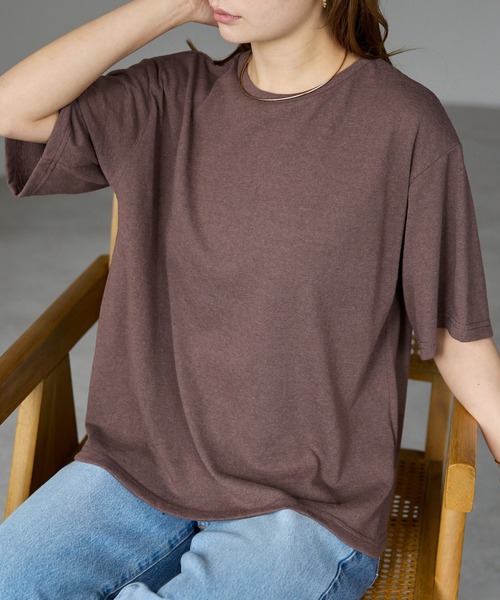 tシャツ サテンスムースT レディース 無地サテントップスエレガントオフィス (Tシャツ・カットソー