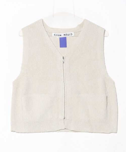 CITEN（シテン） ニットベスト FREE ライトグレー レディース