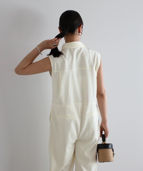 ENC オールインワン 「動画あり」polo collar sleeveless jumpsuit