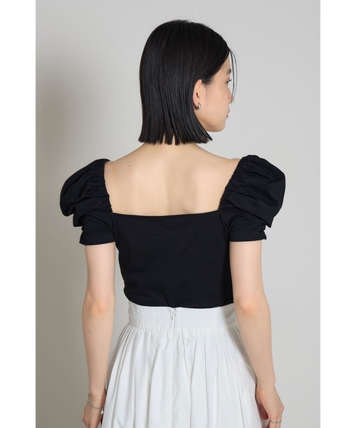 tシャツ バックリボンギャザーカットソー レディース Amazon | [ASARANS] Tシャツ 半袖 レディース バックフリル