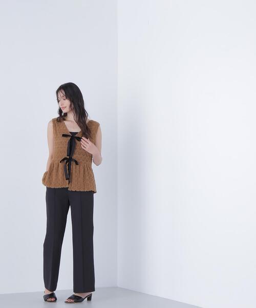 N.Natural beauty basic - 中綿スレンダージレ　ブラック　M NATURAL BEAUTY BASIC（ナチュラルビューティーベーシック） ブラウス