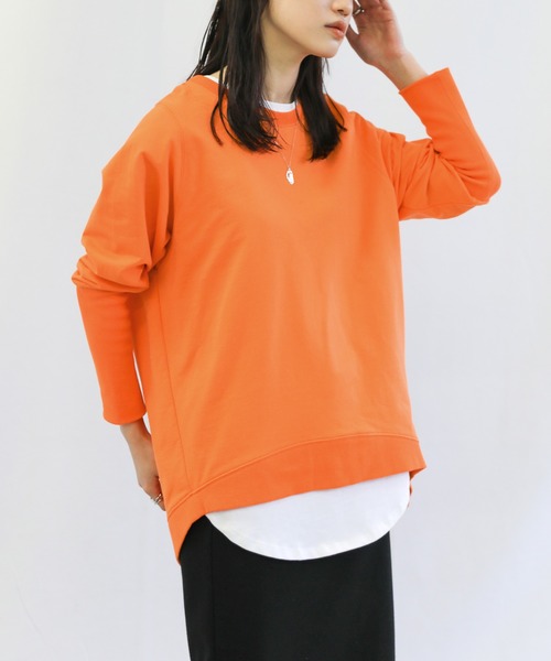 select MOCA（セレクトモカ） スウェットカットソー FREE オレンジ