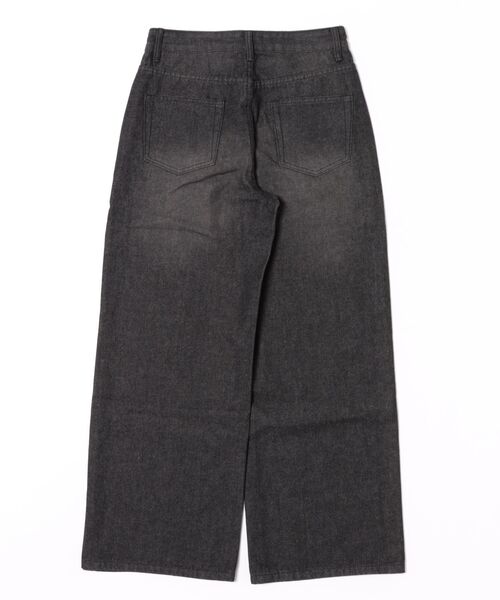 新品★CLEL ヴィンテージデザインフレアデニムパンツ M ブラック系1 CLEL】Vintage Design Flare Denim Pants /ヴィンテージデザイン
