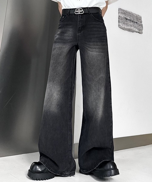 nullus ヌールス　24aw 変形ワイドフレアデニムパンツ nullus ヌールス 24aw 変形ワイドフレアデニムパンツ