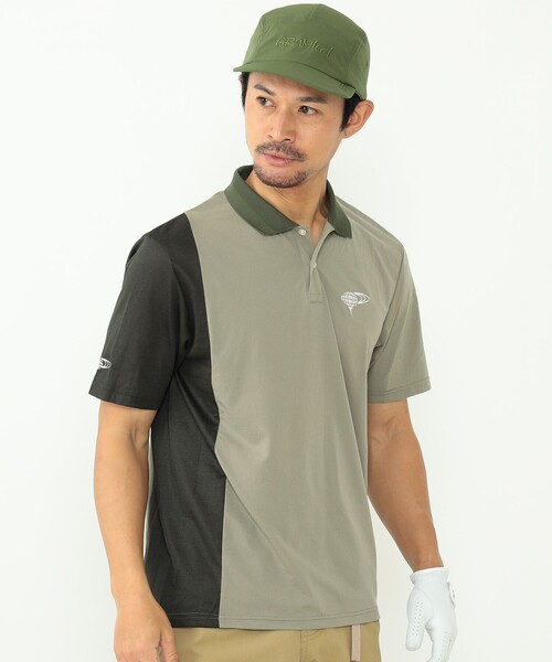 BEAMS GOLF 「BEAMS GOLF」 半袖ポロシャツ L オリーブ メンズ