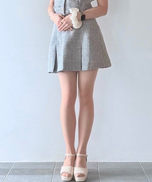 NOMAE（ノーマエ） スカート ツィードタックミニスカート : ZOZOTOWN