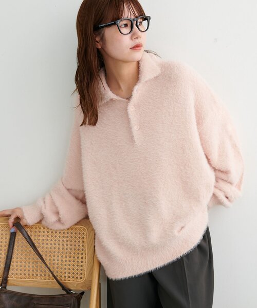 ニット セーター 「AW先行予約/ユニセックス」ミンクライクニットポロ レディース メンズ