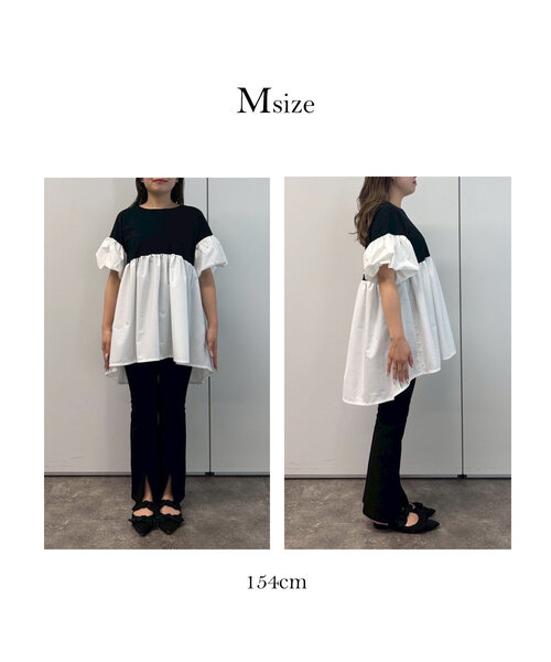 「prose verse」 半袖チュニック MEDIUM ブラック系その他 レディース_画像2