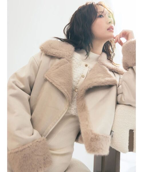 本物✩ムートンコート✩ハイグレード✩柔らか✩軽い✩ファーコート✩ベージュ系 本物✩ムートンコート✩ハイグレード✩柔らか✩軽い✩ファーコート