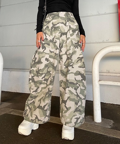 non-hedge（ノンヘッジ） ワイドパンツ パンツ 迷彩ワイドパンツ