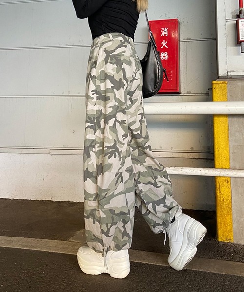non-hedge（ノンヘッジ） ワイドパンツ パンツ 迷彩ワイドパンツ