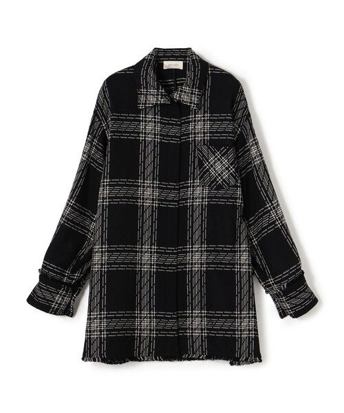 ほぼ新品‼︎DES PRÉSハイツイストウールチェックスタンドカラーコート DES PRES（デプレ） コート アウター ハイツイストウールチェック