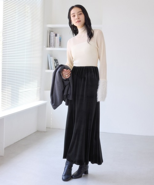 VIS（ビス） スカート ベロアナロースカート : ZOZOTOWN Yahoo!店