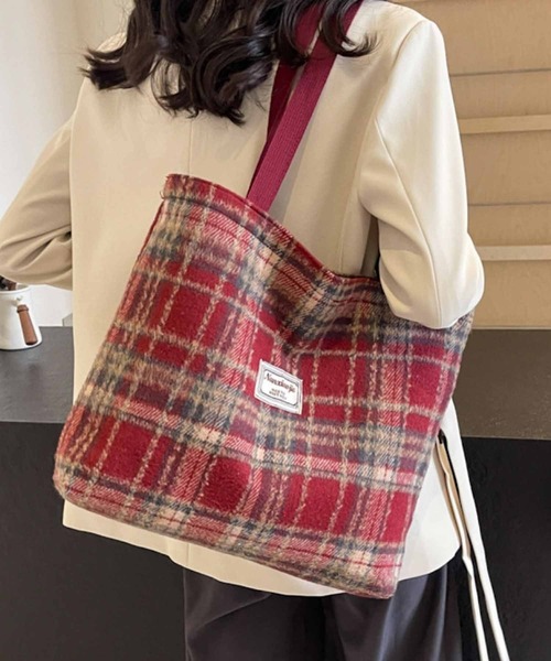 Mignonjour トートバッグ FReePLACe/A4サイズ可能 チェック柄トート