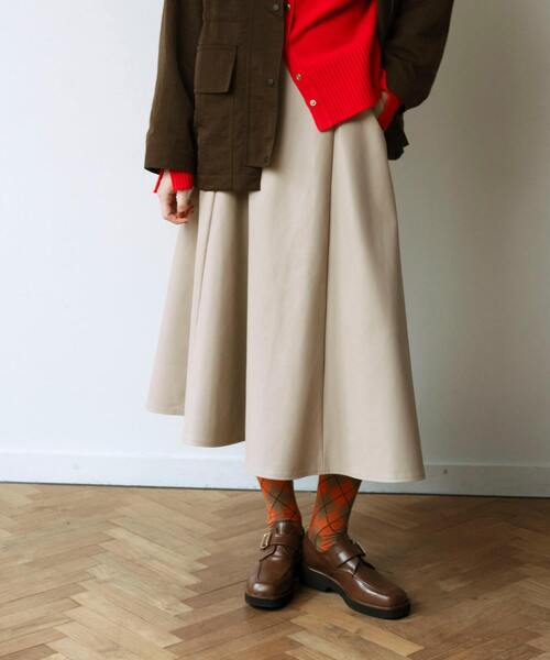 martinique（マルティニーク） スカート フェイクレザーフレアスカート