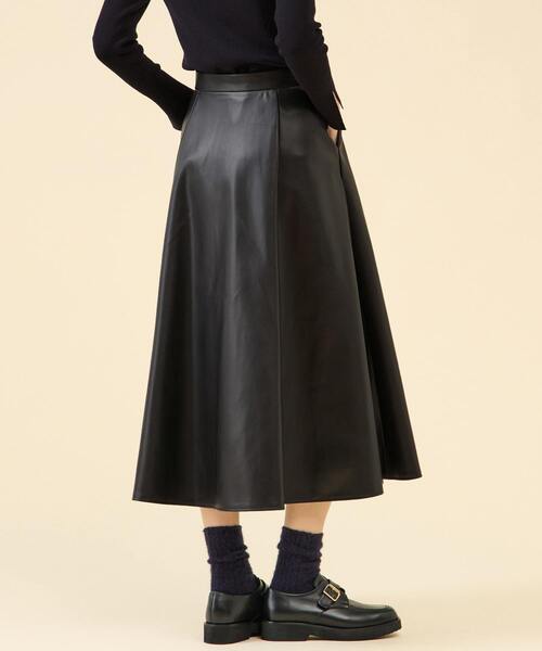 martinique（マルティニーク） スカート フェイクレザーフレアスカート