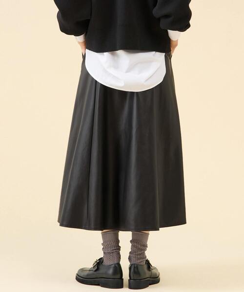 martinique（マルティニーク） スカート フェイクレザーフレアスカート