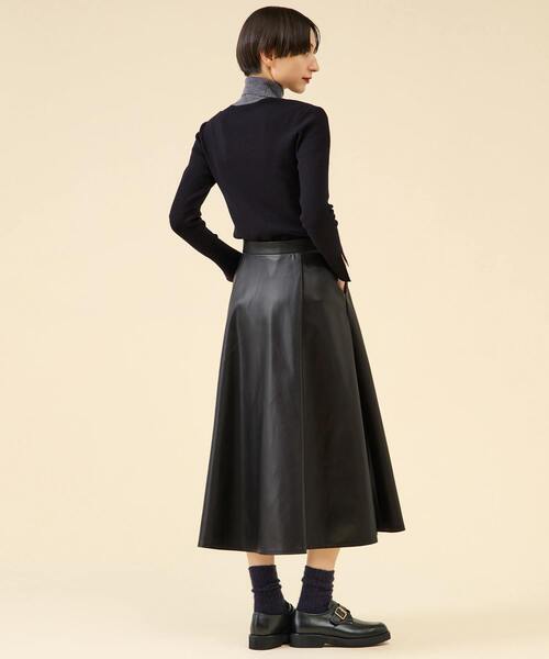 martinique（マルティニーク） スカート フェイクレザーフレアスカート