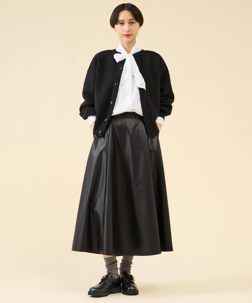 martinique（マルティニーク） スカート フェイクレザーフレアスカート