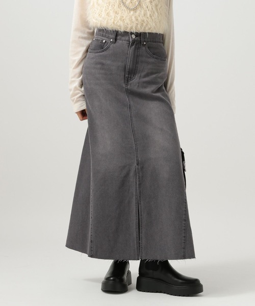 スカート デニムフレアスカート